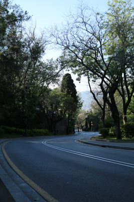 Blick auf die Strassen des ehemaligen F1-Rundkurses von Montjuïc