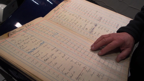 Bild Blick in das Chassis-Buch von Rosengart - Rosengart-Museum in Bedburg-Rath