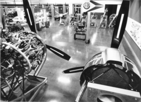 Blick in das Museum von Alfa Romeo in Arese, aufgenommen im Jahr 1977