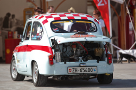 Blick in den Motorraum des Fiat-Abarth 1000 TCR - Eindrücke DolderClassics vom 7. September 2014