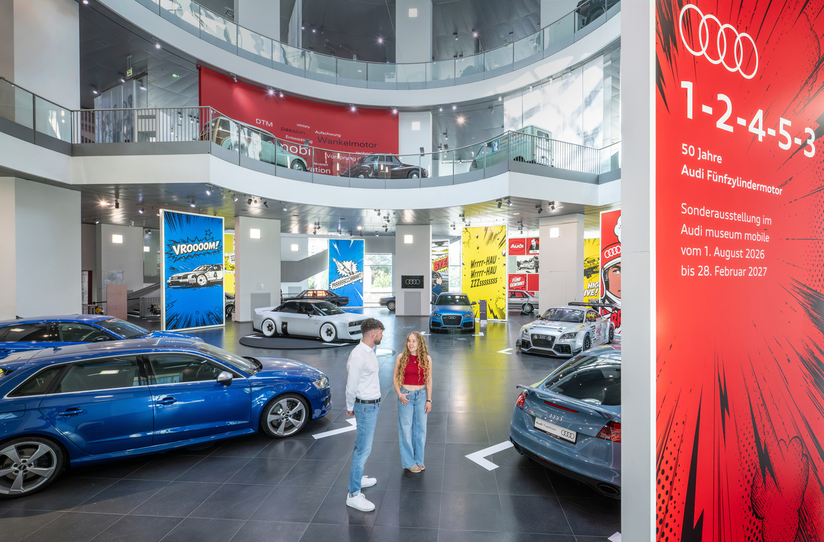 A Glimpse into the Exhibition — Audi museum mobile Special Exhibition “1-2-4-5-3: 50 Years of the Audi Five-Cylinder Engine”