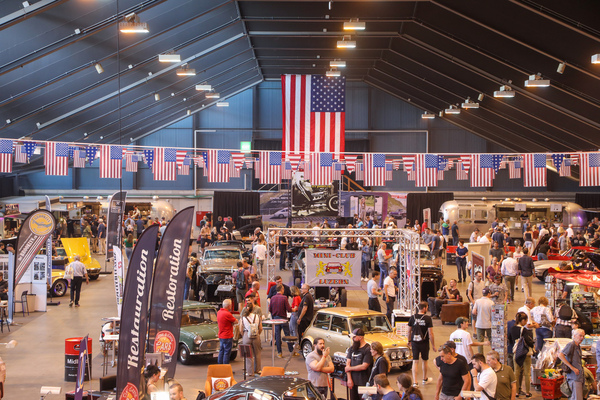 View into the US car hall - Swiss Classic World Lucerne 2023