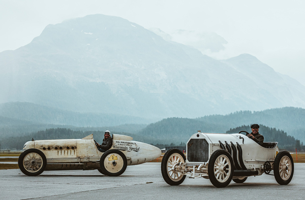 Image: Blitzen Benz and Wisconsin Special as the oldest cars - Kilomètre Lancé on the occasion of the St. Moritz Automobile Week 2021
