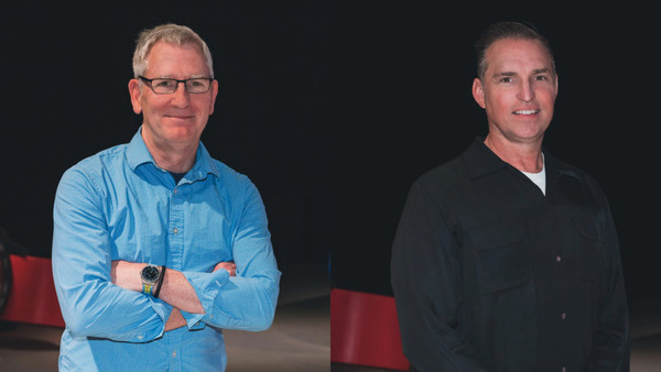 Bob Pauley von Pixar und "Sally Carerra's"-Urheber Jay Ward – bei der Rennsport Reunion 7 vom 28. September bis 1. Oktober 2023