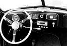Borgward Hansa 1500 (1950) - Blick in den Innenraum. Man beachte die Lenkradschaltung.