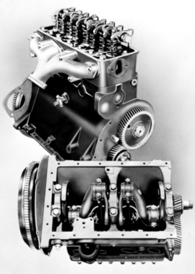 Borgward Hansa 1500 (1950) - Verschiedene Ansichten des verbauten Motors.