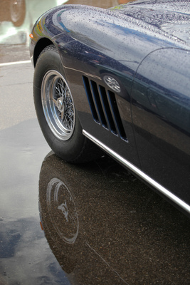 Borrani-Felgen und Aluräder (im Blech spiegelnd) - Dolder Classics Mai 2017