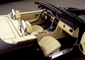 Brabus SLK V8 (1997) – Lederausstattung im Farbton "Sunshine", dem dezenteren der beiden