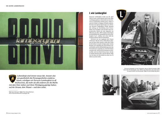 Bild: Bravo Lamborghini - 60 Jahre - Zwischengas Jahresmagazin 2024