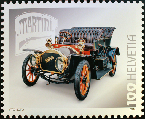Briefmarke "Martini" - Lancierung der vier Schweizer Briefmarken im Emil Frey Classic Center