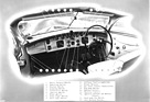 Bristol 401 (1950) - das Armaturenbrett inklusive der beschrifteten Bedienungselemente