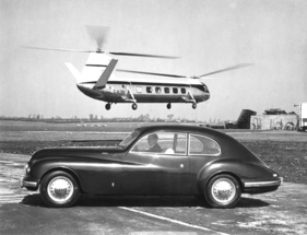 Bristol 403 (1953) - im Hintergrund der Bristol Twin Rotor Type 173 Helikopter
