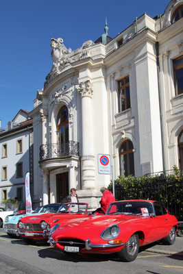 Britische Klassiker von Jaguar, Triumph und MG vor edler Kulisse - Swiss Classic British Car Meeting Morges 2017