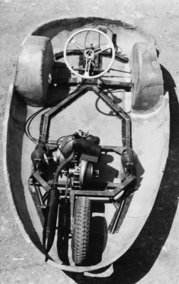 Brütsch Zwerg (1955) - Die Karrosserie von oben betrachtet.