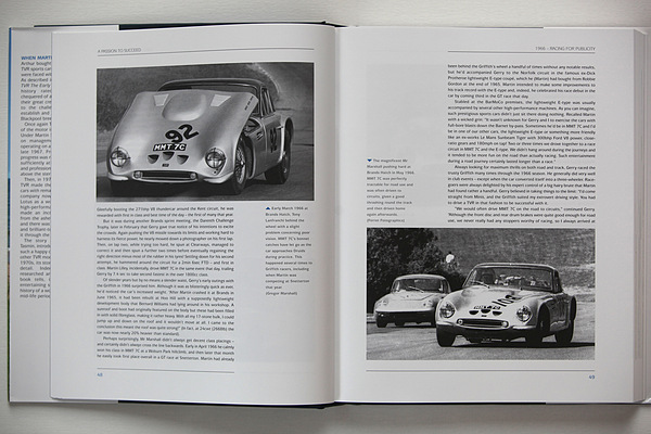 Buch "TVR - A Passion to Succeed - the Martin Lilley Era 1965-1981" - Strassen- wie Rennwagen werden abgehandelt, hier das Modell Grantura im Jahr 1966