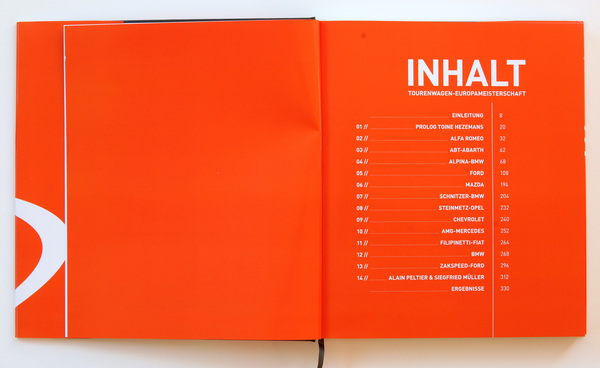 Buch Tourenwagen Europameisterschaft 1970-1975" - Inhaltsverzeichnis