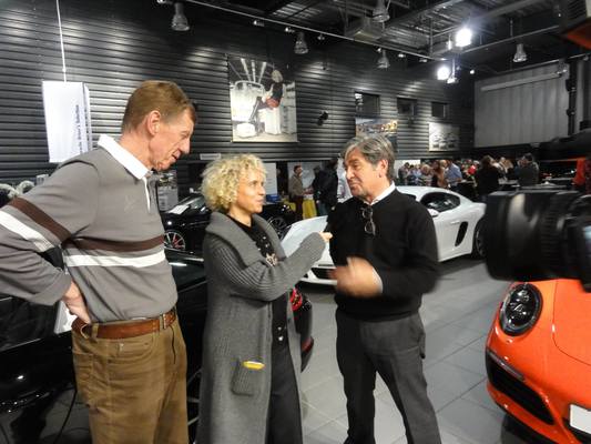 Buchpräsentation - Interview mit dem Rallye-Siegergespann - rechts Christian Geistdörfer, links Walter Röhrl