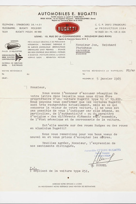 Bugatti 49 (1931) - Nachfrage von Bugatti nach Fahrzeugdetails Bugatti 49 (1931) - Nachfrage von Bugatti nach Fahrzeugdetails