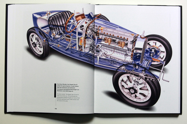 Bugatti Typ 35 Durchsichtszeichnung - Buch "Art of Bugatti"