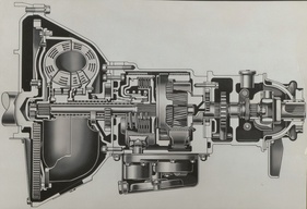 Flussdiagramm: Schnittzeichnung des Dynaflow-Automatikgetriebes