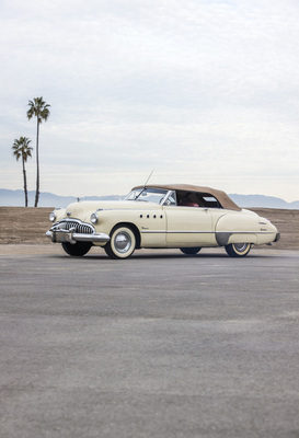 Einer der beiden 1949er Buick Roadmaster Convertible Sedan aus dem Film "Rain Man", lackiert in "Sequoia Cream"