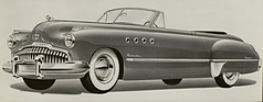 Zeitgenössische Illustration eines Roadmaster Convertible Sedan von 1949