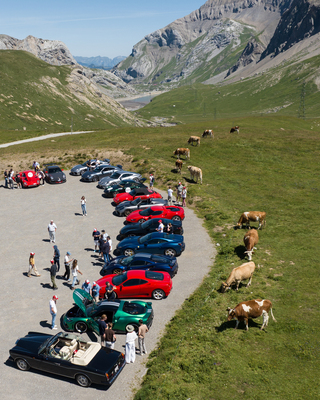 Bunte Reihe am Concours Eclectica-Ausflug zum Sanetschpass