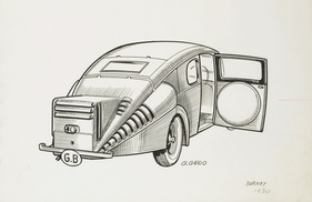 Burney Streamline 22/80 hp (1930) – Zeichnung Heckansicht