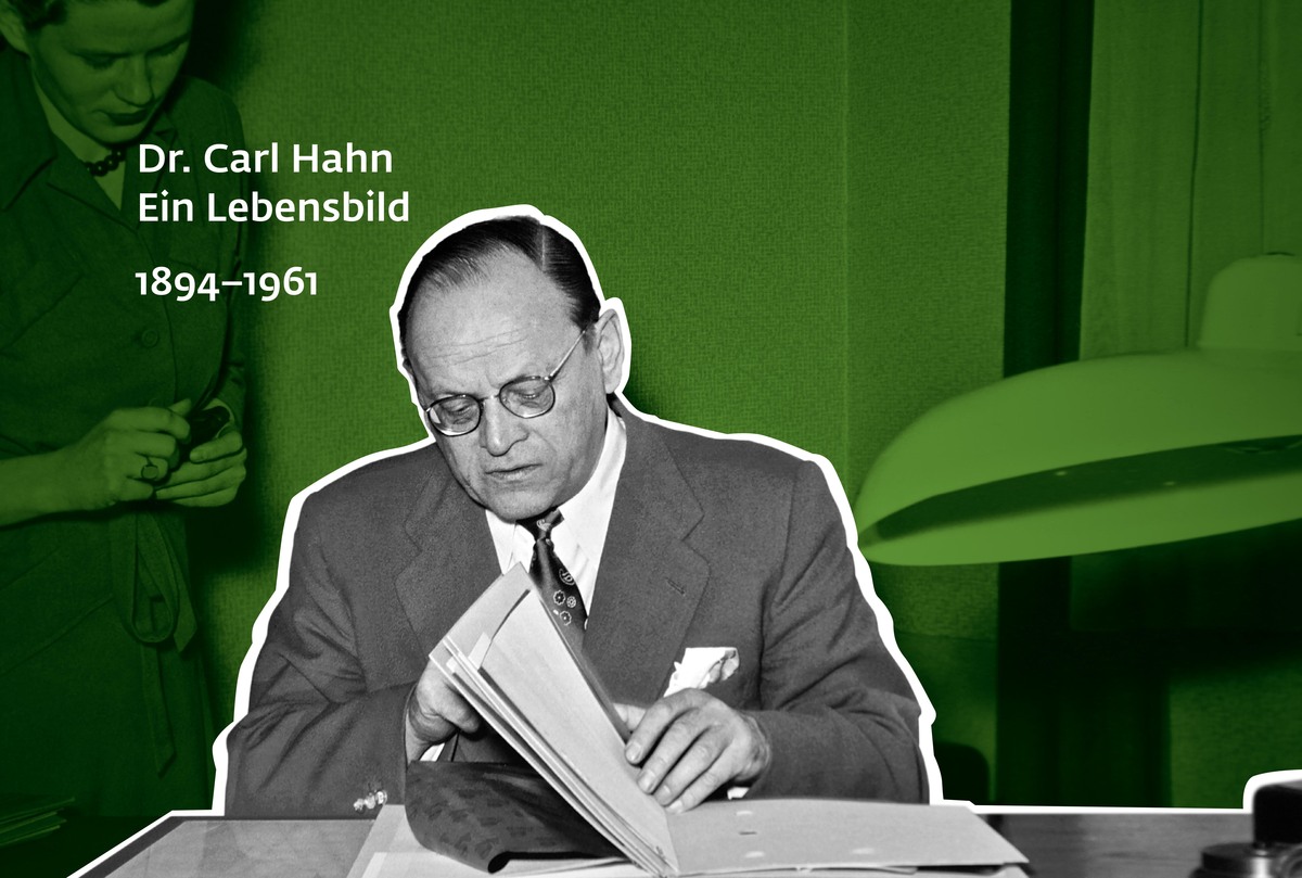 Carl Hahn am Schreibtisch, er war ein akribischer Arbeiter, der allerdings auch gut zu leben wusste - aus dem Buch "DKW Hahn"