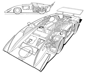 Chaparral 2H (1969) – Durchsichtszeichnungen