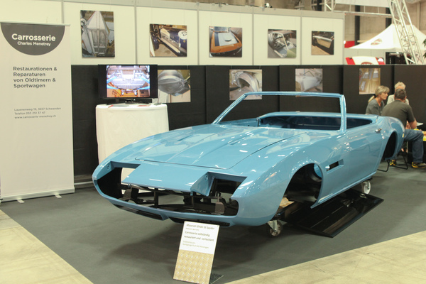 Bild: Charles Menetrey zeigte einen grundierten Maserati Ghibli Spider - Swiss Classic World 2015