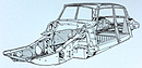 Chassis/Karosserie-Aufbau des Citroën DS (Quelle: Archiv) Chassis/Karosserie-Aufbau des Citroën DS (Quelle: Archiv)