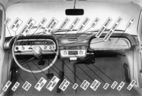 Chevrolet Corvair (1959) - Instrumentenbrett mit Beschriftung