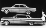 Chevrolet Corvair (1960) - Längenvergleich zwischen Corvair und Impala Sport Sedan