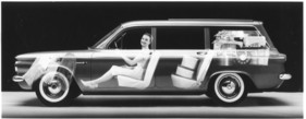 Chevrolet Corvair (1961) - Durchsichtszeichnung zeigt die Platzverhältnisse in der Kombiversion