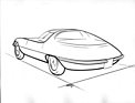 Chevrolet Corvair Testudo Bertone (1963) - Skizze von damals