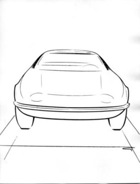 Chevrolet Corvair Testudo Bertone (1963) - Skizze von damals