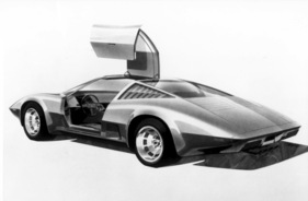 Chevrolet Corvette 4 Wankel (1973) - Skizze einer Corvette mit Wankelmotor