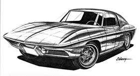Chevrolet XP-720 (1960) – Entwurfszeichnung von Larry Shinoda für die Corvette Sting Ray
