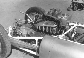 Cisitalia 360 (1947) - Antriebseinheit - Bild um 1970 aufgenommen - man erkennt eine Notreparatur aus den Fünfzigerjahren, die heute noch sichtbar ist