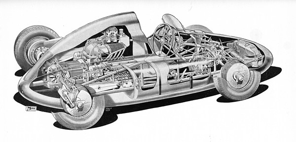 Cisitalia 360 (1947) - Durchsichtszeichnung von Cresswell