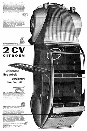 Citroën 2 CV (1960) - erleichtert die Arbeit udn bereichert die Freizeit - Inserat in der Automobil Revue