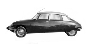 Citroën DS 19 (1963) - schön zu sehen die Silhouette auf diesem stark retouchierten Foto