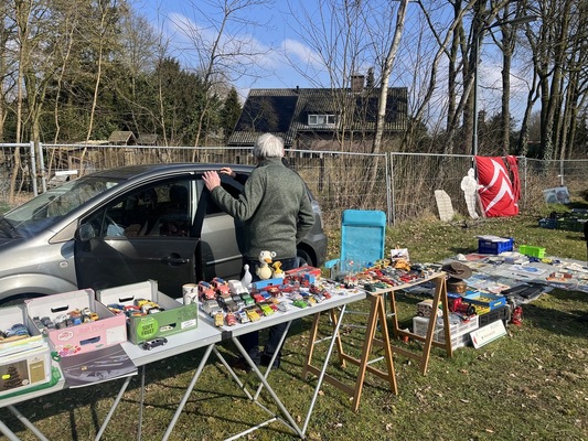 Citroën A-Markt in Liempde NL, 15. März 2025 – Modell-Enten und anderes