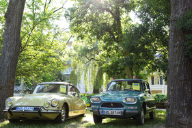 Bild Citroën Ami 8 Break (1976) - in Blau, neben der Göttin in Gelb - 40. Oldtimer-Meeting Baden-Baden 2016