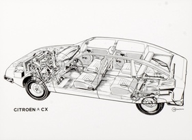Citroen CX (1975) – Durchsichtszeichnung