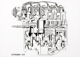 Citroen CX (1975) – Motorskizze