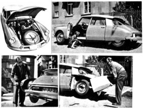 Citroën DS 19 (1958) - der einfache Radwechsel in vier Bildern