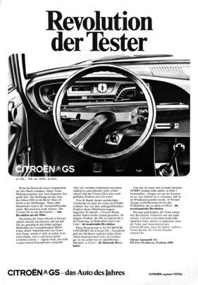 Citroën GS (1971) - Werbung - Revolution der Tester