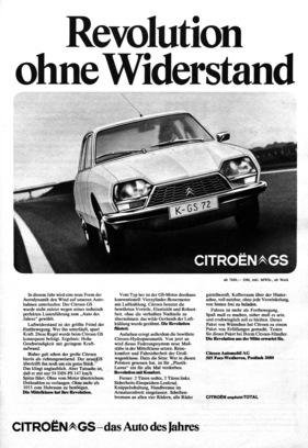 Citroën GS (1971) - Werbung - Revolution ohne Widerstand